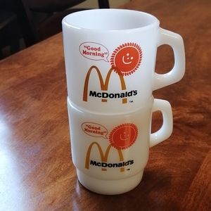 Set of Fire King McDonald's mugs